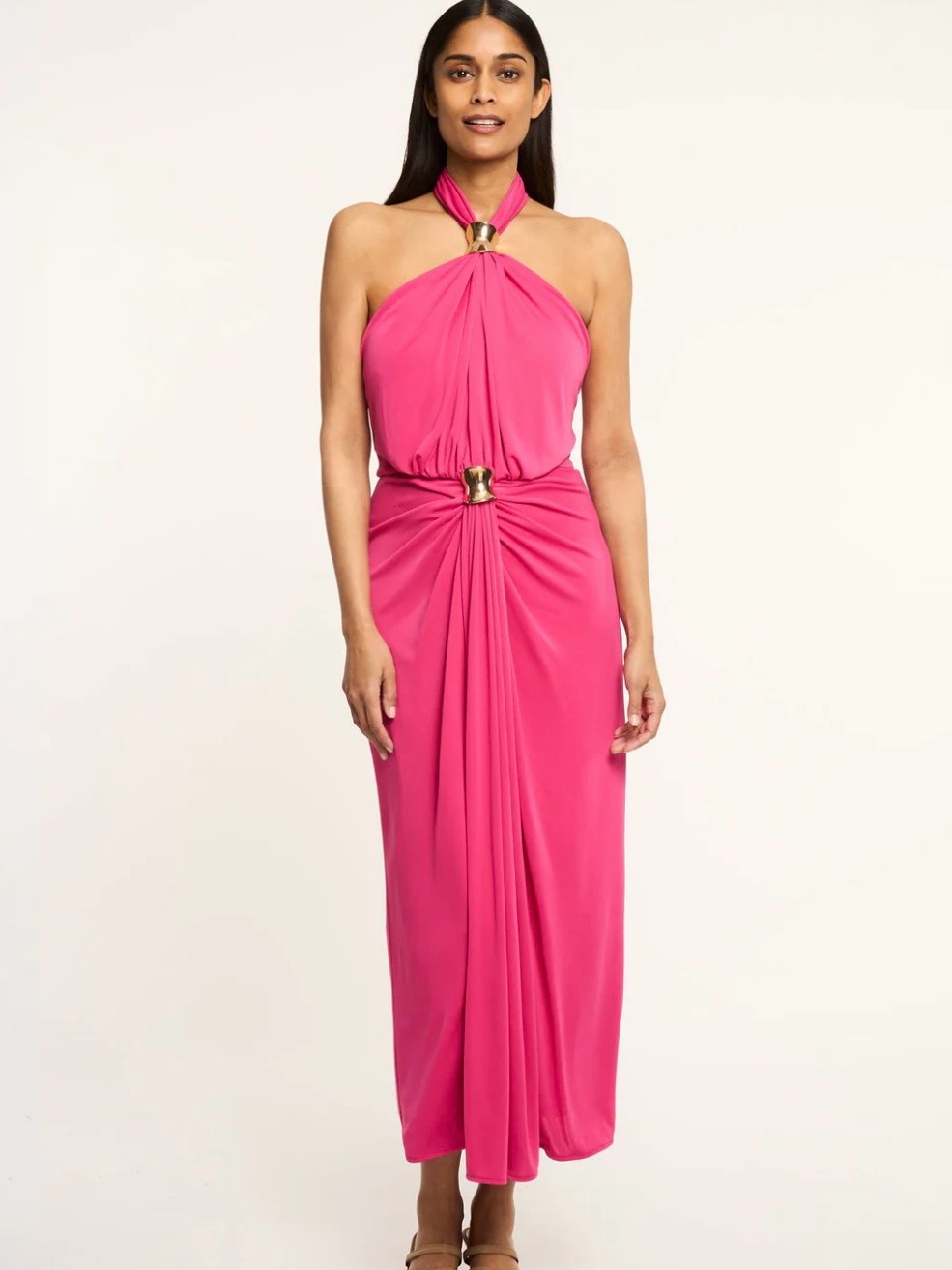 Cinq A Sept Halter Midi Dress In Pink. Nwt